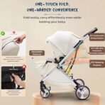 StarAndDaisy Coballe Baby Stroller, 2 in 1 High Landscape Convertible Reversible Bassinet Pram for Infant, Foldable Aluminum Alloy Pushchair with Adjustable Backrest, 3D Suspension (Green) - Fast Shipping to USA & Canada - Image 3