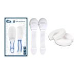 Kids Station Made in India Baby Safety Lock. Baby Proofing Finger Pinch Door Guard and Grooming Kit Combo Pack for Kids, Babies & Pet Safety (Multi, 2 Lock White+2 Door Stopper+1 Grooming Kit Blue) - Fast Shipping to USA & Canada