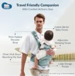 Kids Station Baby Carrier with 4 Carry Positions, Patented Design, Baby Carrier made up of Cotton, Designed for Indian Environment, Adjustable New-Born to Toddler Carrier, Max Weight Up to 15 Kgs (Green, Ergo Baby) - Fast Shipping to USA & Canada - Image 3