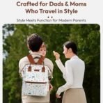 StarAndDaisy Baby Diaper Bag for Mother Travel/Diaper Bags for Mother for Travel with Laptop Pocket, Multi Compartments, Insulated Bottle Pockets, Waterproof, Ultra soft fabric - Nature Print - Fast Shipping to USA & Canada - Image 7