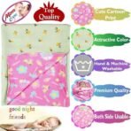 MOM CARE Cotton Baby Blanket for Summer New Born Baby Dohar Super Soft Double Layer Infants Toddlers revesible for 0-4 yrs Pink and Green 150cm X 100cm - Fast Shipping to USA & Canada - Image 6
