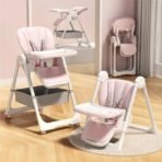 StarAndDaisy Galaxy Star High Chair For Baby Girls & Boys,Multifunction 6 In 1 Feeding Chair With Height Adjustment,One Click Fold,Detachble Food Tray,Reclining Seat 6 Months To 5 Years Kids(Pink) - Fast Shipping to USA & Canada - Image 2