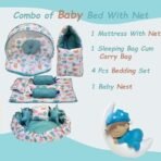 Infantbond Baby Mattress with Net & Nest Bedding Set (Pista Green Spiral) ? Fast Shipping to USA & Canada - Image 3