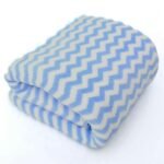 First Kick Luxury Microfiber Bath Baby Towel Super Absorbent, Fade-Resistent, Ultra Soft (Zig-Zag) - L 110 cm x B 50 cm - Sky Blue - Fast Shipping to USA & Canada