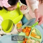 a baby cherry - Baby Bibs | Bib For Baby | Comfortable Soft, Durable, Easy Wipe, Waterproof, Adjustable Neckline Buttons | Silicone Bib for Feeding Infants and Toddlers| (6M to 5Y) Set of 2 - Fast Shipping to USA & Canada - Image 4