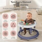 StarAndDaisy Walker for Kids 6 to 24 Months/Baby Walker Boy & Girl with 360? Rotational Wheels, Toy Tray & Padded Seat/Foldable Walker for Kids for 1 Year with Adjustable Height -Blue - Fast Shipping to USA & Canada - Image 3