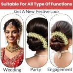 TEMPERIA (12 pcs) Hair Accessories For Women & Girls - Artificial Flowers Bun Juda Bridal Pins for Hairstyle & Decoration - Pins & Clips for Style of Bride (MN01) - Fast Shipping to USA & Canada - Image 7
