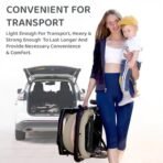 StarAndDaisy Baby Strollers / Pram For 0-3 Years Girl & Boy With Foldable Design, Food Tray, 4 Wheel Suspension, Adjustable Seat, 5 Point Safety Belt, Light Weight & Convenient (Brown) - Fast Shipping to USA & Canada - Image 5