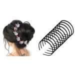 Temperia Hair Accessories For Women & Girls Stylish for Wedding - Bride Clips (MN104) (12 pcs) Hair Band For Girls Women Kids - Stylish & Fancy Hairband Headband Cute Accessories - Black - Fast Shipping to USA & Canada