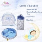 Infantbond Reversible Nest Mattress with Net (Moon Blue) ? Fast Shipping to USA & Canada - Image 3