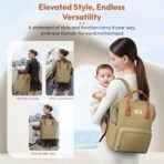 StarAndDaisy Diaper Backpack For Mothers For Travel/Diaper Bags For Mom With Multi Compartments, Insulated Bottle Pockets, Waterproof, Ultra Soft Oxford Fabric, 24Lt Capacity - Beige - Fast Shipping to USA & Canada - Image 7