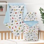 StarAndDaisy Swaddle Blanket for Newborn Baby Wrap Swaddler Size- 80 X 80 CM/Soft Cotton Baby Blanket/Must-Have New Born Baby Essentials -Blue - Fast Shipping to USA & Canada - Image 2