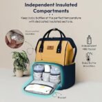 StarAndDaisy Baby diaper Bag for Mother Travel/Maternity Bag with Multi-Compartments, Insulated Bottle Pockets, Waterproof ? (Dark Blue Yellow) - Fast Shipping to USA & Canada - Image 6