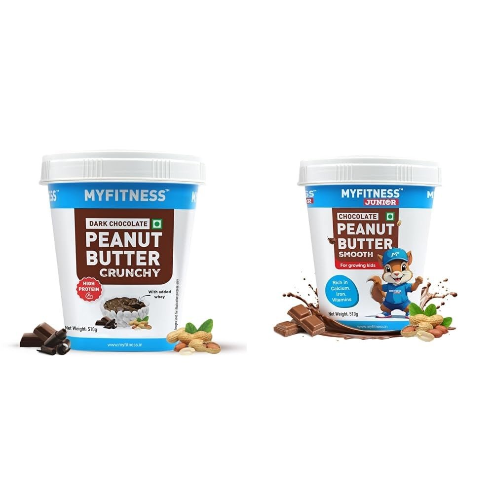 51tzdiMDbTL-1.jpg MYFITNESS Peanut Butter Family Breakfast Combo 510g+510g | Pre-Post Workout | Kids | Crunchy - Fast Shipping to USA & Canada - Image 1