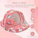 Infantbond Born Baby Bed with Net & Carry Bag (Peach Teddy) ? Fast Shipping to USA & Canada - Image 6