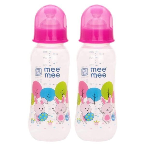 Mee Mee Baby Feeding Bottle 250ml |BPA-Free Baby Milk Bottle with Eazy Flo Technology, Anti-Colic Valve, Non Toxic and Ergonomic Design for New Born/Infants/Toddler Upto 3 Years (Pink, Pack of 2) - Fast Shipping to USA & Canada