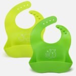 a baby cherry - Baby Bibs | Bib For Baby | Comfortable Soft, Durable, Easy Wipe, Waterproof, Adjustable Neckline Buttons | Silicone Bib for Feeding Infants and Toddlers| (6M to 5Y) Set of 2 - Fast Shipping to USA & Canada