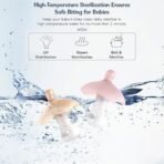 StarAndDaisy Umbrella Shape Baby Silicone Soother for 6 to 18 Months with Travel Case Teething Toy for Babies, Soother for Infants Sore Gums - Blue - Fast Shipping to USA & Canada - Image 3