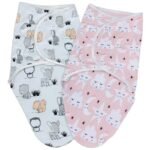a baby cherry - Baby Swaddle Wrap for New Born || Adjustable Swaddle for New Born Baby || 100% Cotton Soft Baby Blanket for 0-6 Months - Pack of 2 (Multi-Color, 200 GSM) - Fast Shipping to USA & Canada