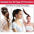 TEMPERIA (50 Pcs) Hair Band for Women & Girls - Premium Rubber Band - Elastic Ponytail Hairband Ties Accessories - Black (DN01) - Fast Shipping to USA & Canada - Image 7