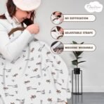 MOM'S HOME Organic Cotton Muslin Nursing Cover For Breastfeeding Apron | Flamingo, Multicolor, Count 1 - Fast Shipping to USA & Canada - Image 7