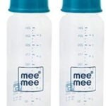 Mee Mee Baby Plastic Feeding Bottle 250Ml |BPA-Free with Eazy Flo Technology, Anti-Colic Valve, Non Toxic & Ergonomic Design for New Born/Infants/Toddler Upto 3 Yrs (Blue, Pack of 2) - Fast Shipping to USA & Canada
