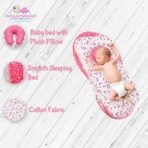 Infantbond Born Baby Bed with Net & Carry Bag (Star & Moon Pink) ? Fast Shipping to USA & Canada - Image 4