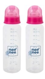 Mee Mee Baby Feeding Bottle 250ml |BPA-Free Baby Milk Bottle with Eazy Flo Technology, Anti-Colic Valve, Non Toxic and Ergonomic Design for New Born/Infants/Toddler Upto 3 Years (Green, Pack of 2) - Fast Shipping to USA & Canada