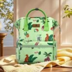 StarAndDaisy Baby Diaper Bag for Mother Travel/Diaper Bags for Mother for Travel with Laptop Pocket, Multi Compartments, Insulated Bottle Pockets, Waterproof, Ultra soft fabric - Green - Fast Shipping to USA & Canada - Image 2