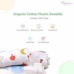 MOM'S HOME Baby Organic Cotton Soft Muslin Cloth Swaddle | 0-12 Months | Pack of 3 - Fast Shipping to USA & Canada - Image 3