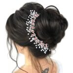 TEMPERIA Hair Accessories For Women & Girls Stylish for Wedding - Artificial Flowers & Pearl Style Juda Bun Accessories - Floral Bridal Brooch & Hair Pins - Hairstyle Decoration Bride Clips (MN105) - Fast Shipping to USA & Canada - Image 2