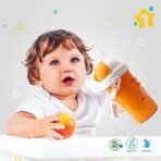 1ST STEP Matte Collection Ideal for Montessori BPA Free Polypropylene Soft Straw Sipper with Twin Handles for Easy Grip - Orange - Fast Shipping to USA & Canada - Image 3