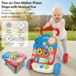 StarAndDaisy Baby Push Walker with Piano, Multi-Activity Walker for Infants/Toddler, Educational Elements and Stable & Safe Design - Red - Fast Shipping to USA & Canada - Image 3
