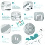 MOM CARE Folding Baby Bath Tub for Newborn Babies Bather Anti Slip Silicone 0-6 Months Support Baby Bath Chair (Grey) - Fast Shipping to USA & Canada - Image 4