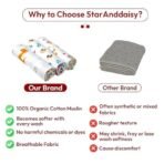 StarAndDaisy Muslin Swaddle Blankets Pack of 3, Soft 100% Pure Cotton Baby Blanket Set, Large Multipurpose Swaddling Wraps for Newborns - Self-Soothing Swaddle. (Star) - Fast Shipping to USA & Canada - Image 6