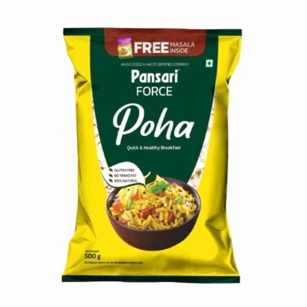 Pansari Force Poha/Chiwda with Free Masala 500G (500g (Pack of 1)) - Fast Shipping to USA & Canada