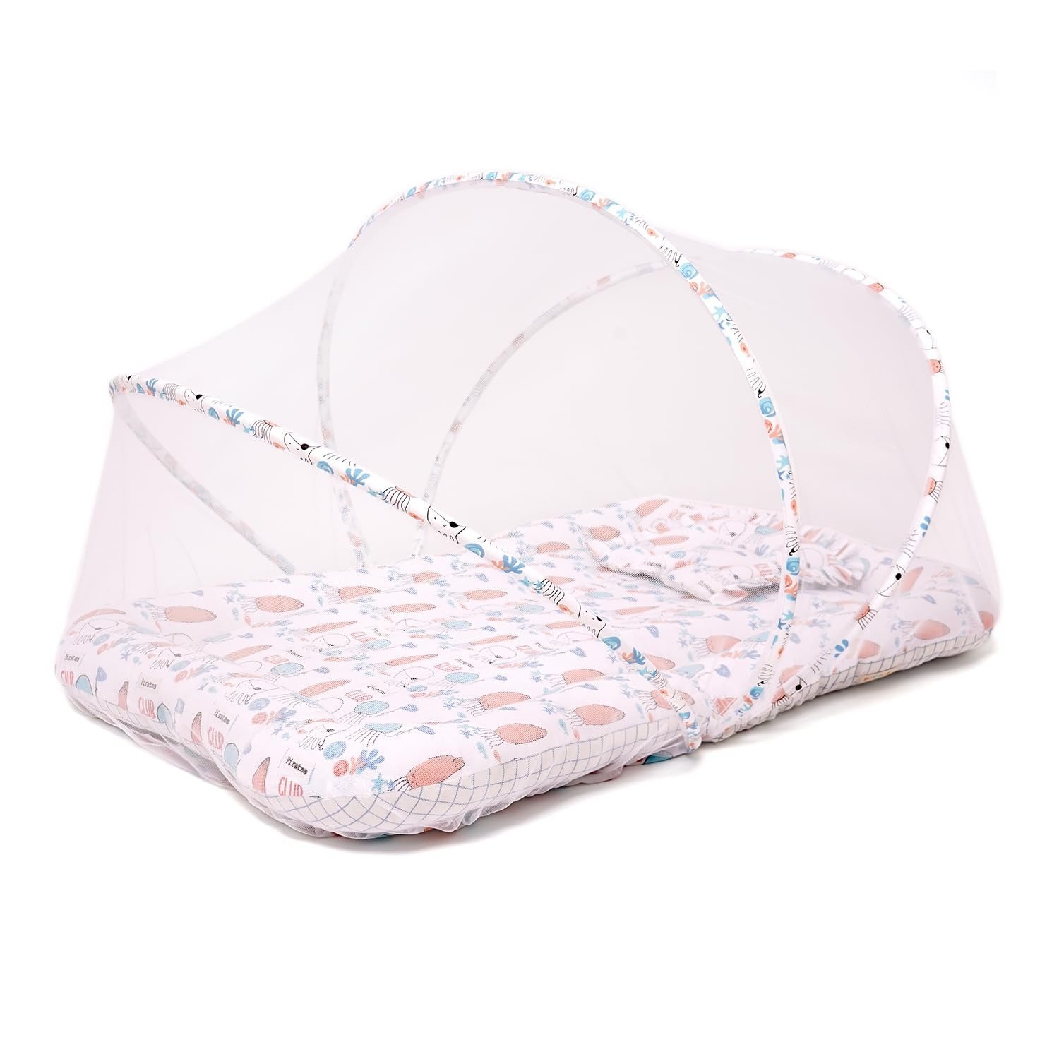 61-VYrAIk9L-1.jpg TIDY SLEEP Mosquito Net Bedding for Baby | Baby Gadda for New Born| 0Months+ | Size:90x65Cm | (Pirates) - Fast Shipping to USA & Canada - Image 1