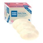 Mee Mee Baby Soap 75g, Pack of 3 (Buy 2, Get 1 Free) | Nurturing Bathing Bar with Natural Shea & Cocoa Butter | For Baby's Sensitive Skin | Paraben Free | Dermatologist-Approved for Gentle Skin Care - Fast Shipping to USA & Canada
