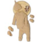 MOM'S HOME Baby Clothing Gift Combo | Newborn Baby Essentials | Beige | Pack of 5 (0-3 Months) - Fast Shipping to USA & Canada