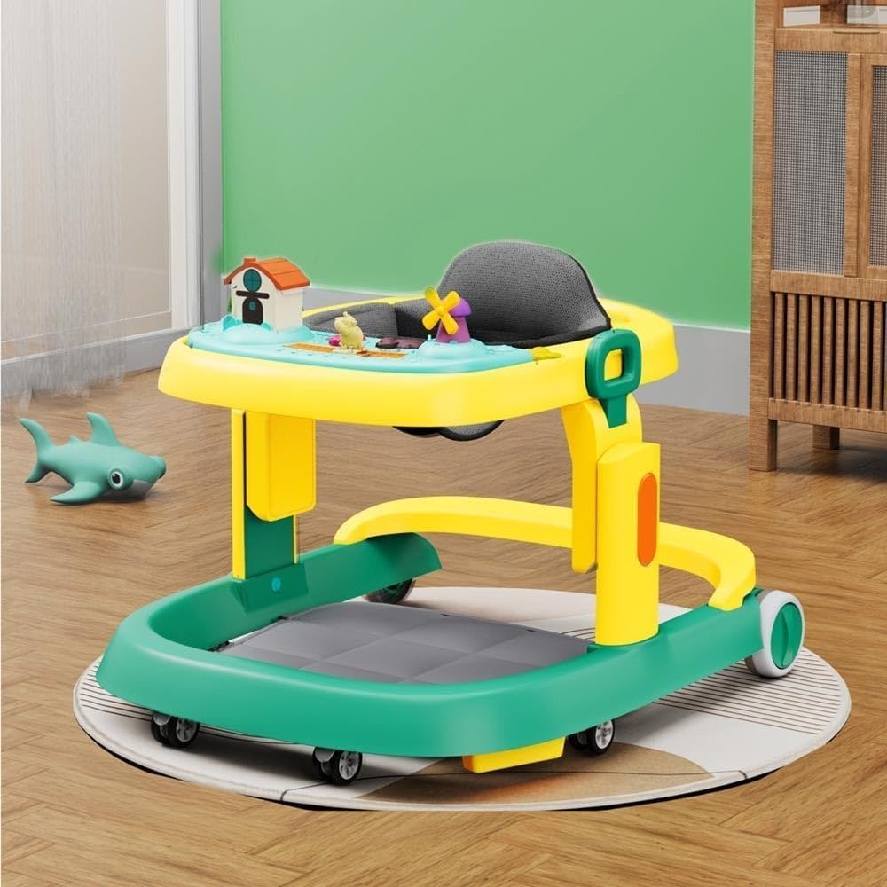 612rawbpBAL-1.jpg StarAndDaisy Elegant Baby Walker 6-18 months/Walker For Kids With Anti Fall Brake Pads,3 Speed Height Adjustment,Multi-Level Seat Adjustment,Recreational Music Toy Bar (Elegant Yellow & Green) - Fast Shipping to USA & Canada - Image 1