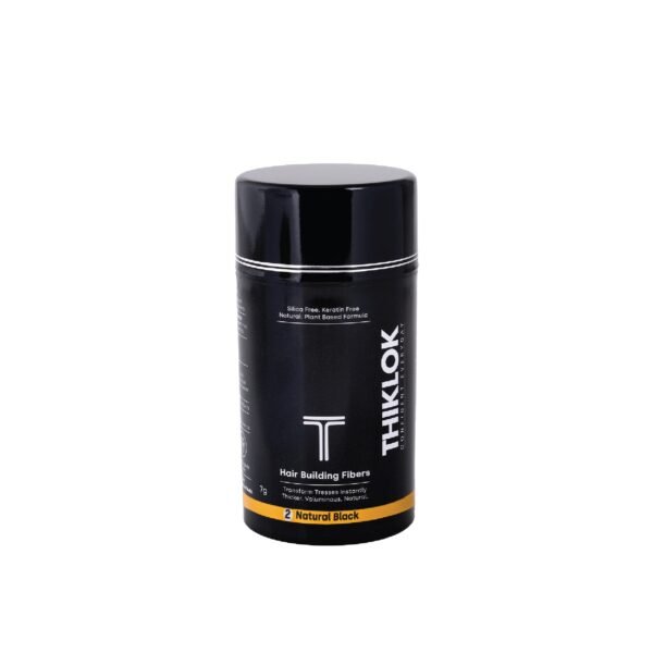 Thiklok Hair Building Fibres Natural black| Thickening & Volumizing | No Itching & Clogging | Natural Plant-Based | For Thinning Hair & Bald Patches | Keratin & Silica Free | Unisex | Suitable for All Hair Types - Fast Shipping to USA & Canada