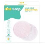 1st Step Reusable, Washable Maternity Nursing Breast Pads, 6 Pcs (Pink) - Fast Shipping to USA & Canada