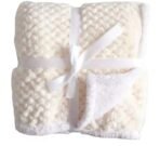 First Kick New Born Super Soft Baby Blanket Wrapper Sheet Cum Baby Blanket for Baby Boys, Baby Girls, Babies (100cm x 80cm, Pearl White, Fleece, lightweight)| TC - 360 - Fast Shipping to USA & Canada