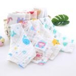 MOM CARE Muslin Cotton 500 TC Face Towels For Newborn Baby Extra Soft Hankies Reusable Napkins For Infants Toddlers (Pack Of 3) White - Fast Shipping to USA & Canada