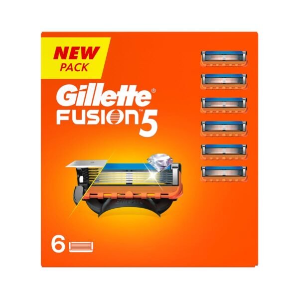 Gillette Fusion Manual Blades for men - 6 count Super Value Pack for Perfect Shave and Perfect Beard Shape with styling back blade| Blades for shaving - Fast Shipping to USA & Canada