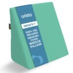 Orista? Wedge Pillow Made with Advance Gel Blended Memory Foam Complete Back Support, Acid Reflux, Anti Snoring, Leg Elevation, Improves Comfort and Posture | 20 x 20 x 10 Inch | Green Velvet Cover - Fast Shipping to USA & Canada