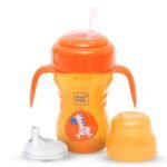 Mee Mee Baby Trainer Sippy Cup | Soft Spout, Leakproof Sipper for Toddlers | Dual Handle for Easy Grip | Non -Toxic, Lightweight & BPA Free, Orange (210 Ml) - Fast Shipping to USA & Canada