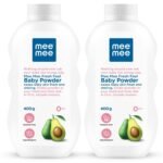 Mee Mee Baby Talcum Powder | Enriched with Avocado Oil | Dermatologist Approved | Rash-Resistant | Paraben-Free, 0m+ | Ideal for Newborns | 2-Pack of 400g For a Fresh Feel - Fast Shipping to USA & Canada
