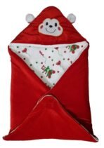 First Kick Baby Velvet Blankets Newborn Pack of Super Soft Baby Wrapper Durable Cum Baby Sleeping Bag for Baby Boys, Baby Girls, Babies (66cm x 66cm, 0-6 Months) Red - Fast Shipping to USA & Canada