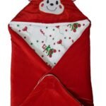 First Kick Baby Velvet Blankets Newborn Pack of Super Soft Baby Wrapper Durable Cum Baby Sleeping Bag for Baby Boys, Baby Girls, Babies (66cm x 66cm, 0-6 Months) Red - Fast Shipping to USA & Canada